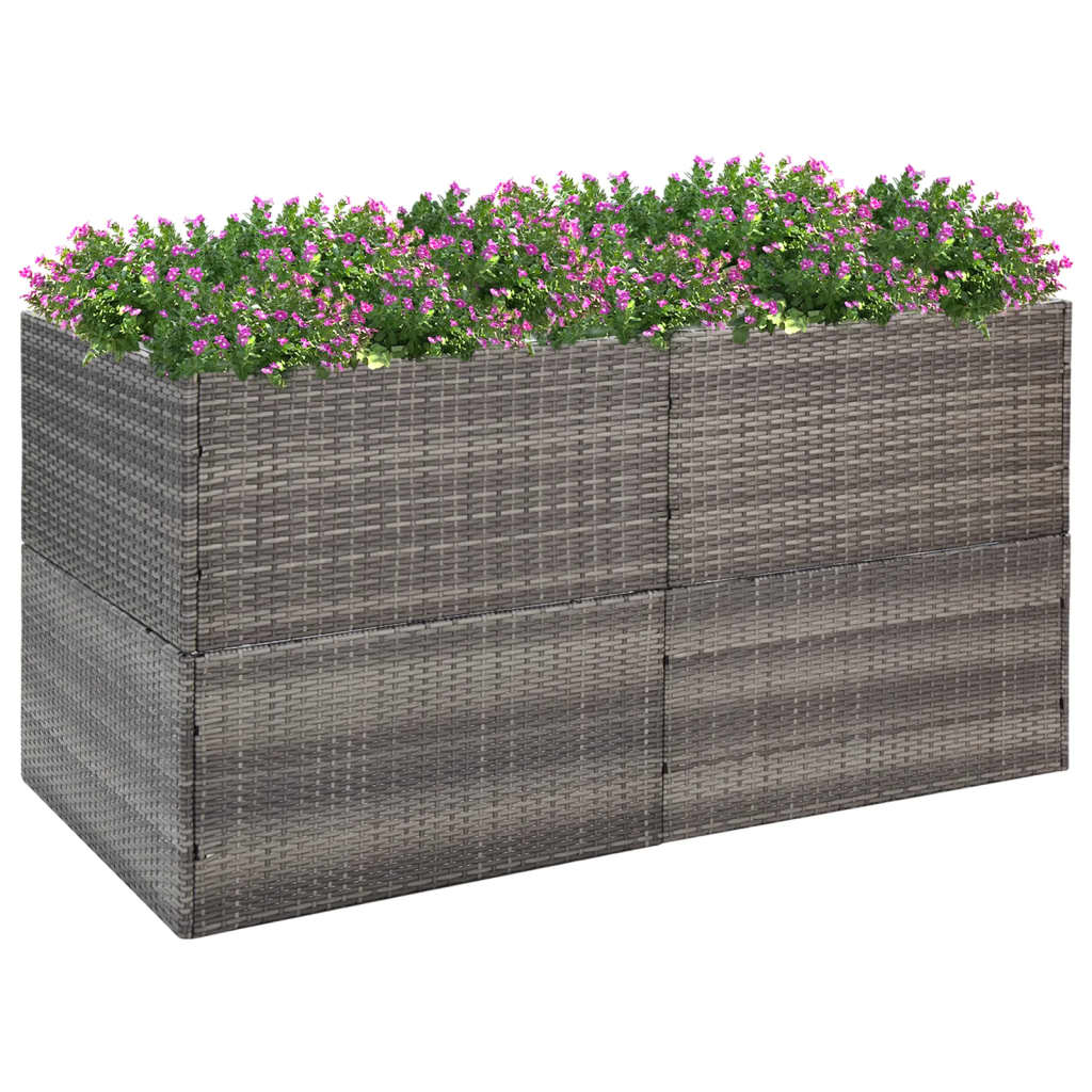 Garden Planter Grey 157x80x80 cm Poly Rattan - Brittle & Co