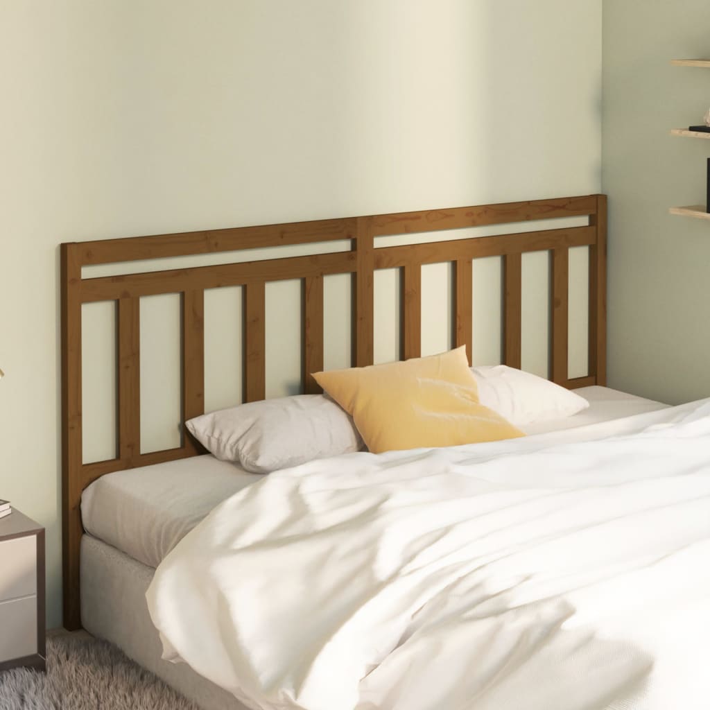 Bed Headboard Honey Brown 186x4x100 cm Solid Wood Pine - Unbeatable Bargains