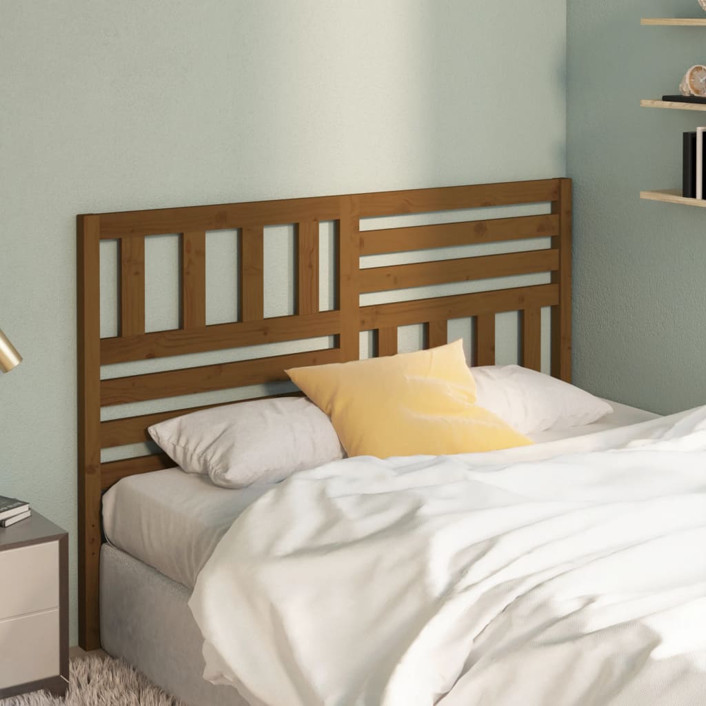 Bed Headboard Honey Brown 156x4x100 cm Solid Wood Pine - Unbeatable Bargains