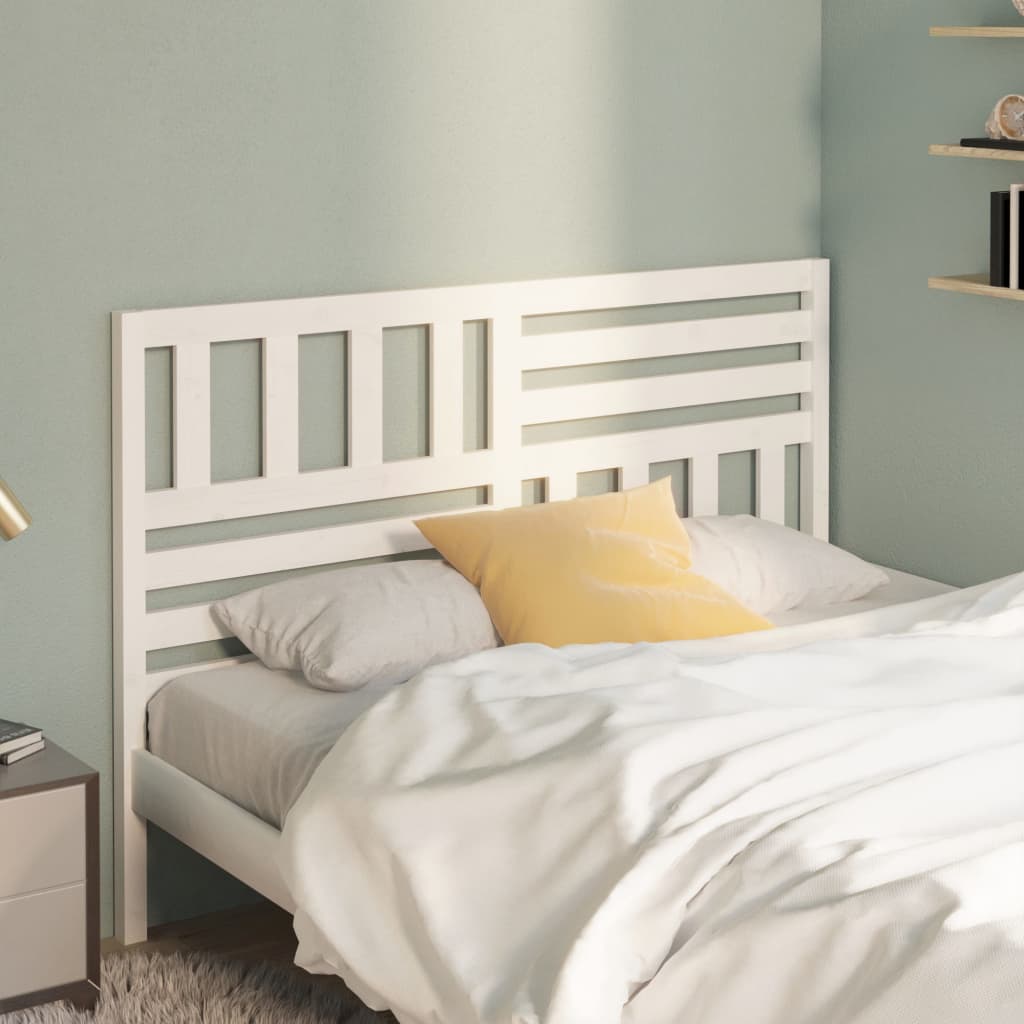 Bed Headboard White 166x4x100 cm Solid Wood Pine - Millennium Furniture