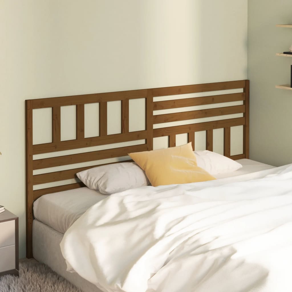 Bed Headboard Honey Brown 206x4x100 cm Solid Wood Pine - Sid & Sam