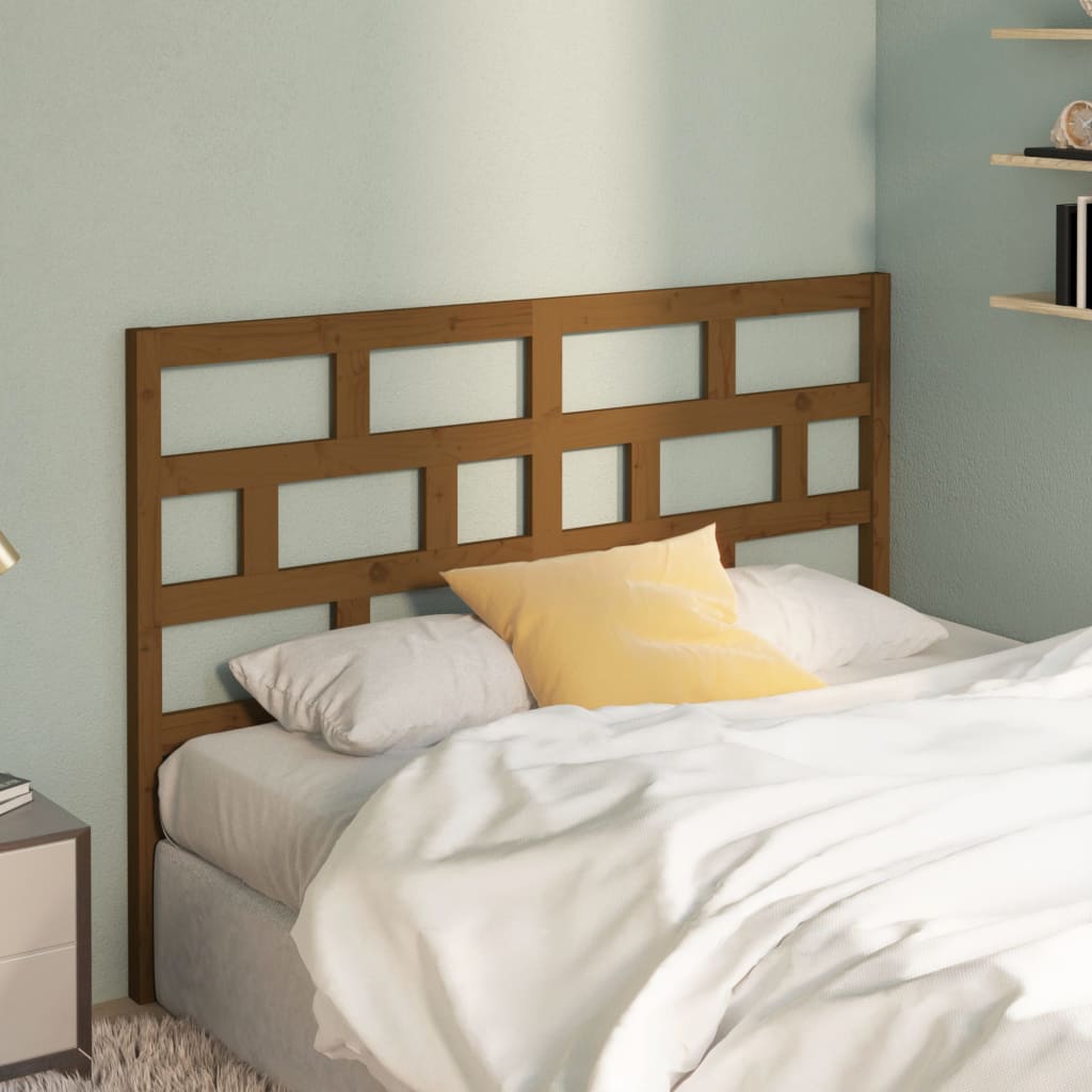 Bed Headboard Honey Brown 141x4x100 cm Solid Wood Pine - Sid & Sam