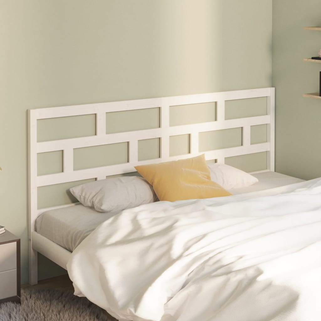 Bed Headboard White 186x4x100 cm Solid Wood Pine - Casper Homes
