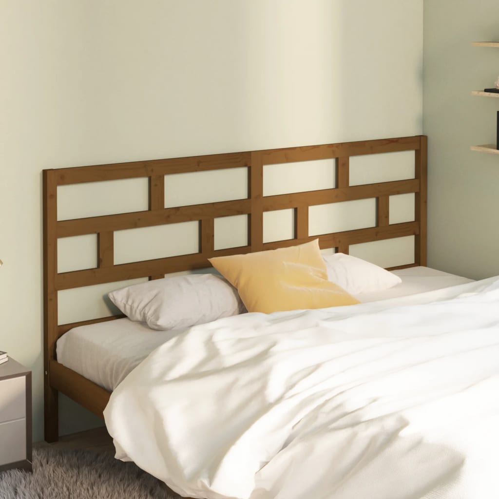 Bed Headboard Honey Brown 186x4x100 cm Solid Wood Pine - Discount Dealers