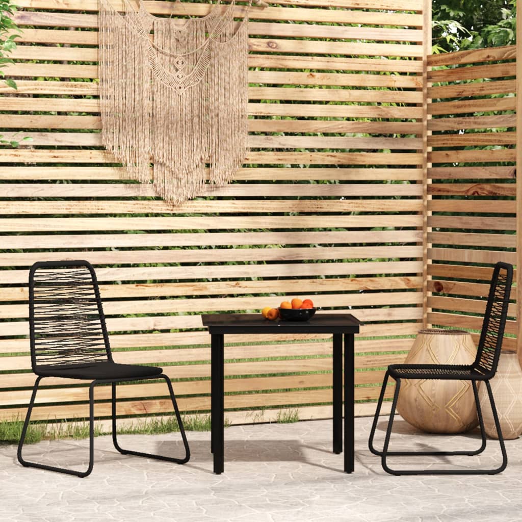 3 Piece Garden Dining Set Black - Casper Homes