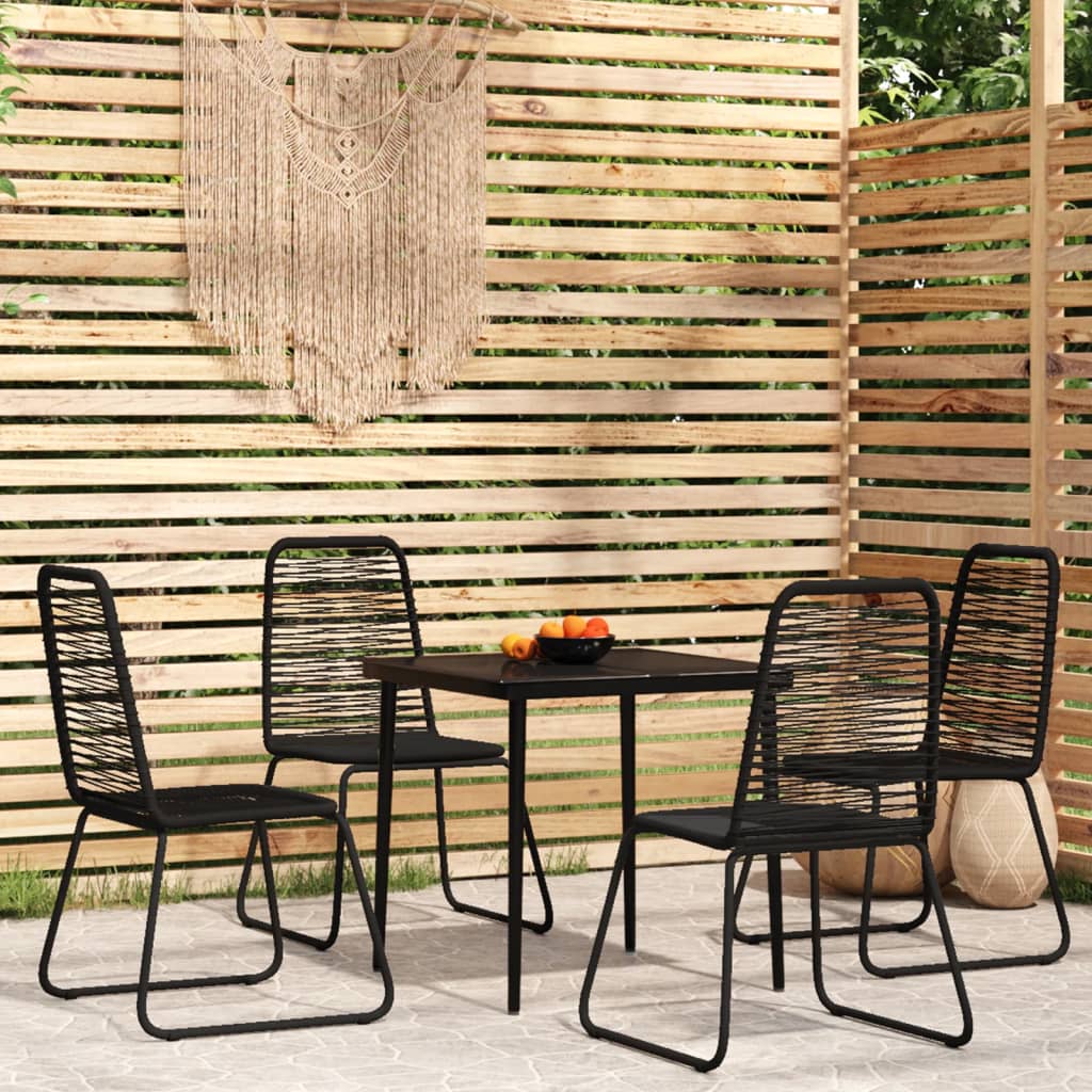 5 Piece Garden Dining Set Black - Style and Chic