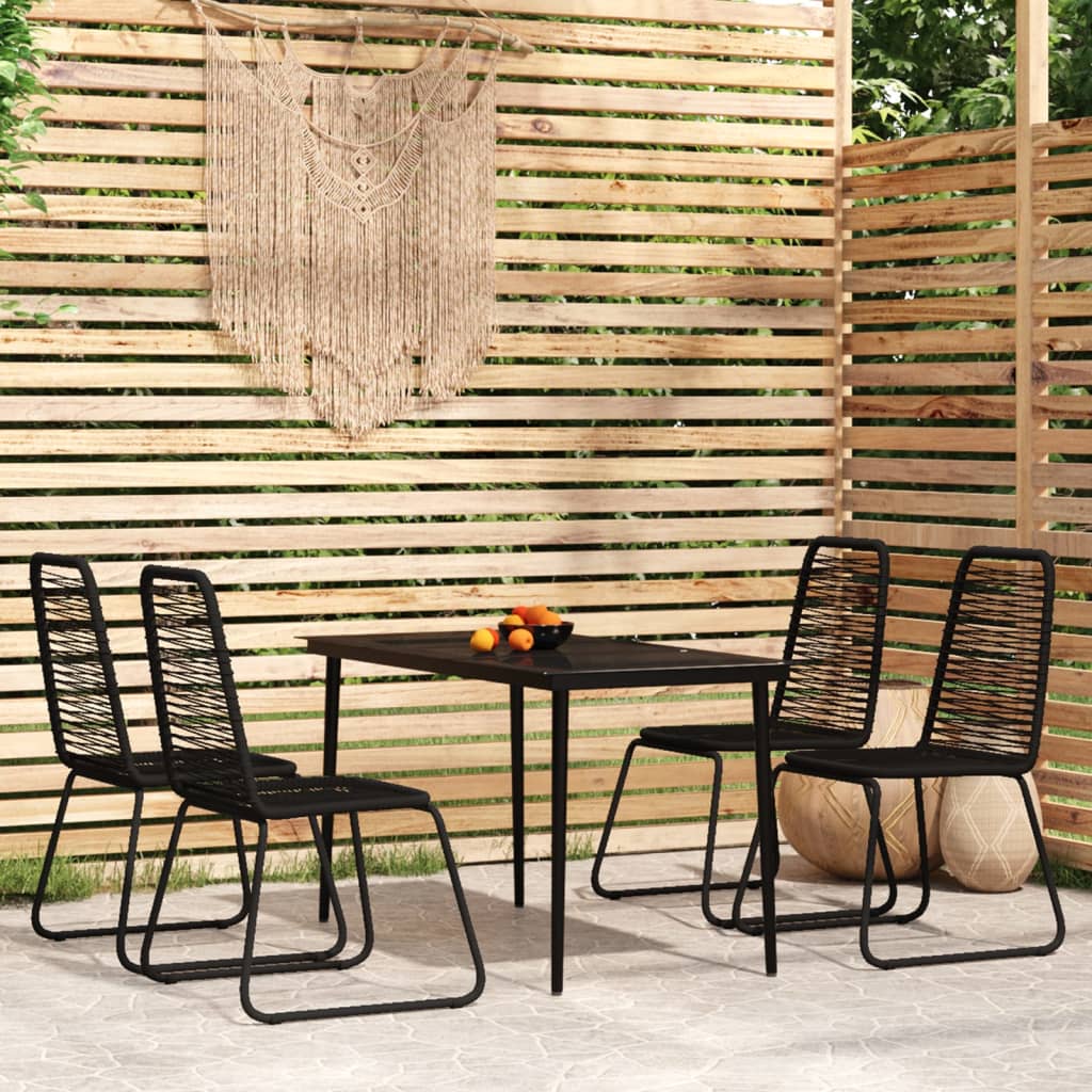 5 Piece Garden Dining Set Black - The Home Maker