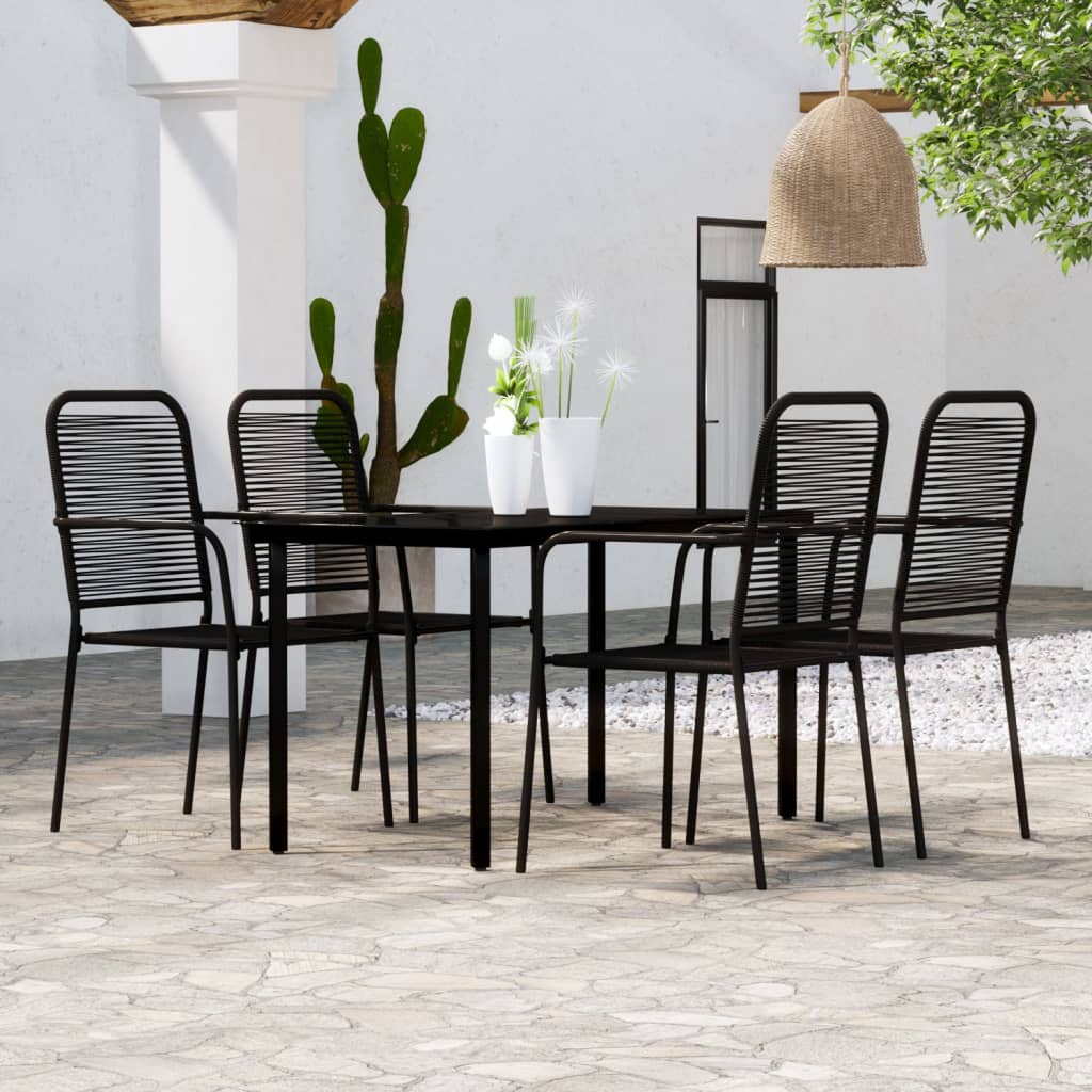 5 Piece Garden Dining Set Black - Style and Chic