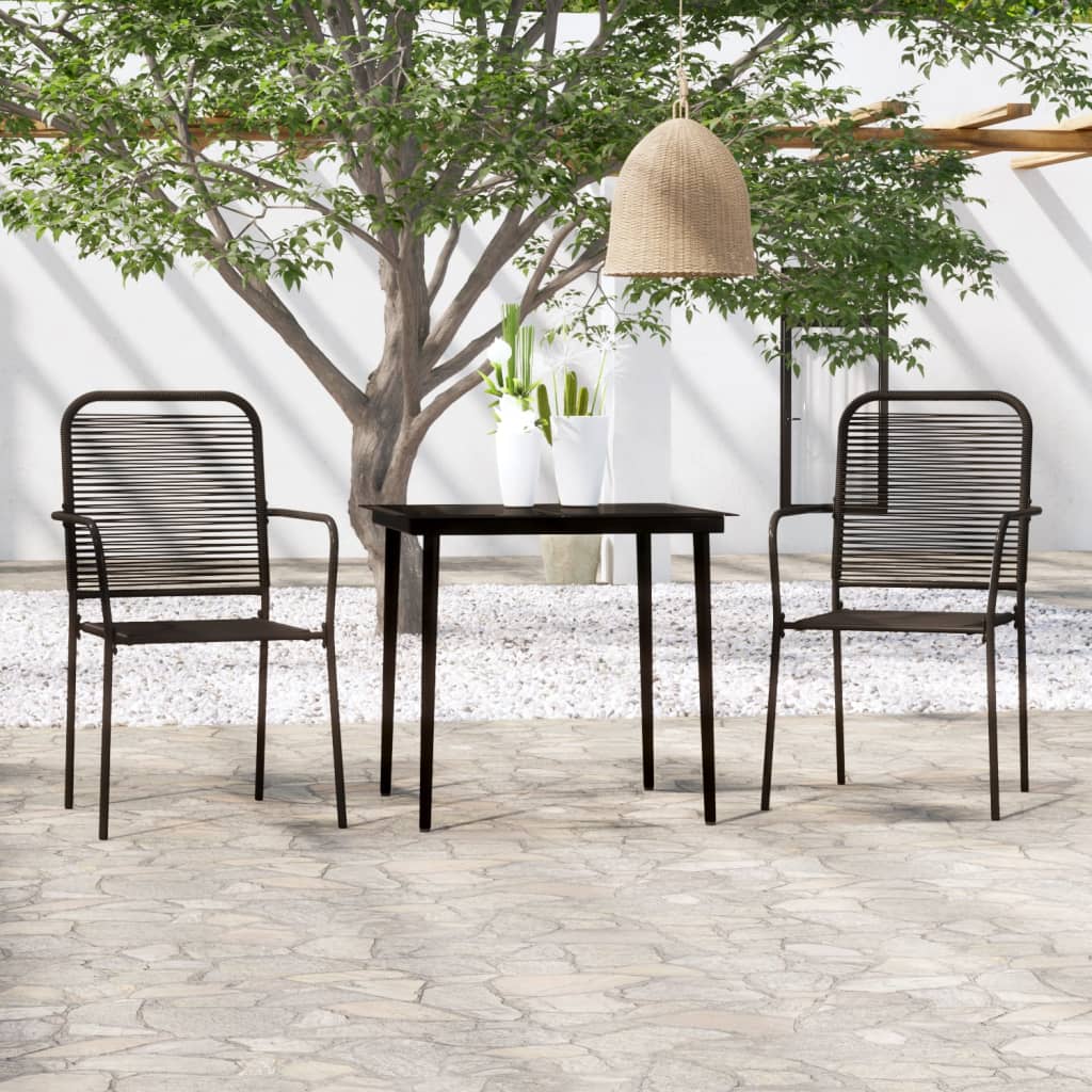 3 Piece Garden Dining Set Black - Sid & Sam