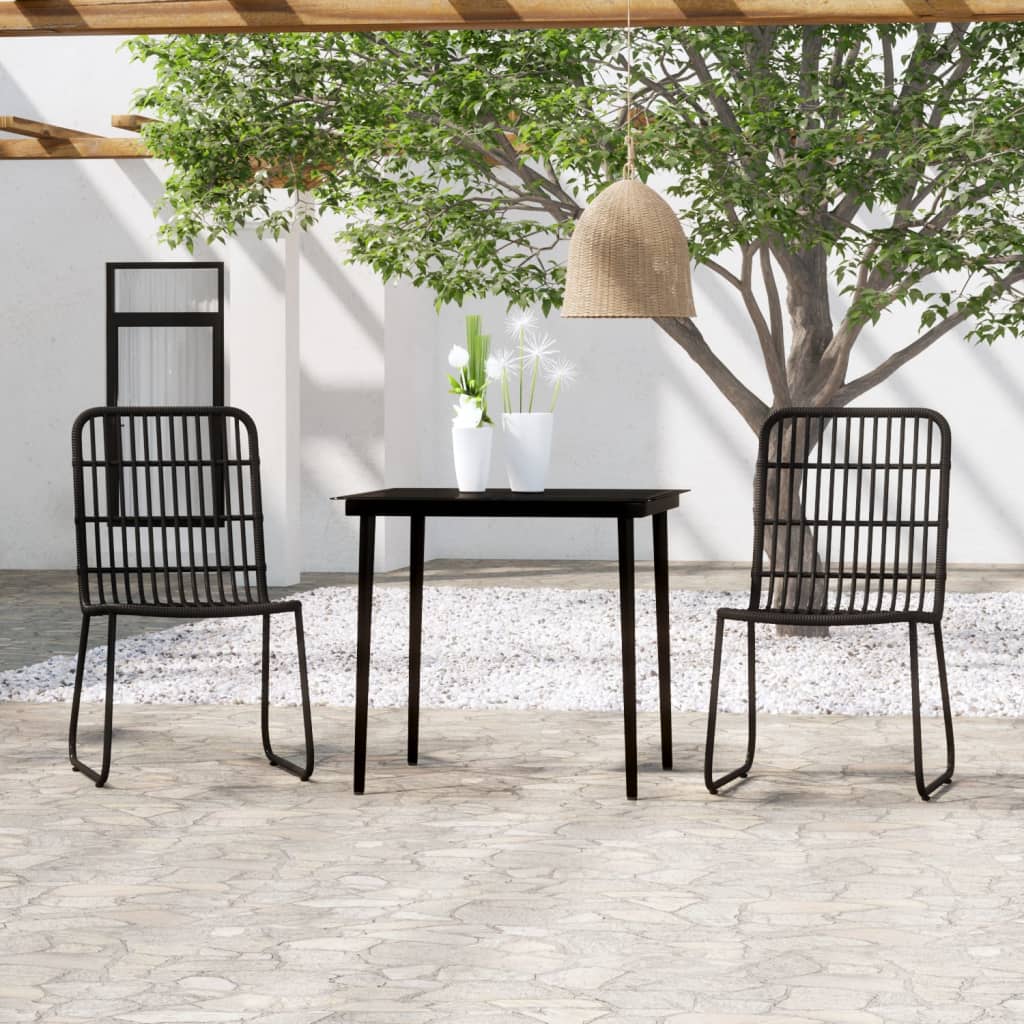 3 Piece Garden Dining Set Black - Direct Imports