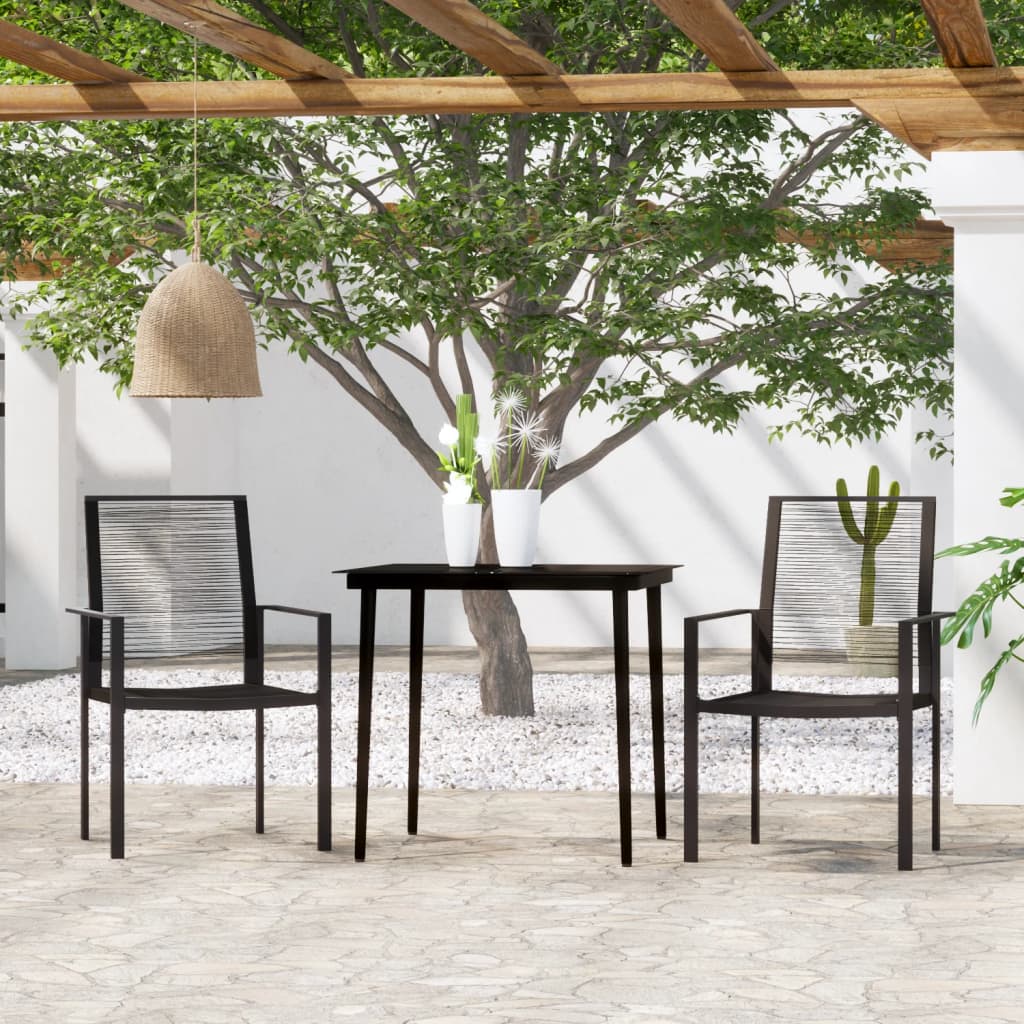 3 Piece Garden Dining Set Black - Casper Homes