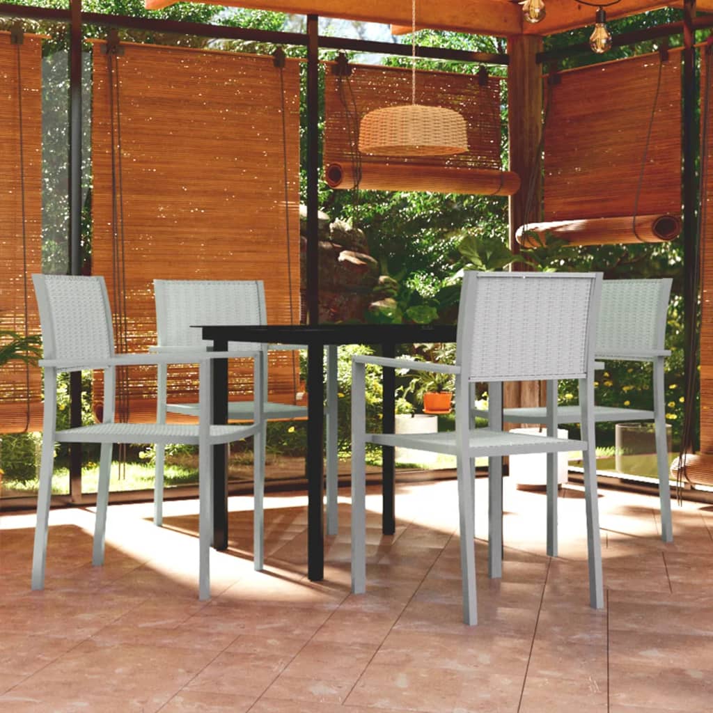 5 Piece Garden Dining Set White - Sid & Sam