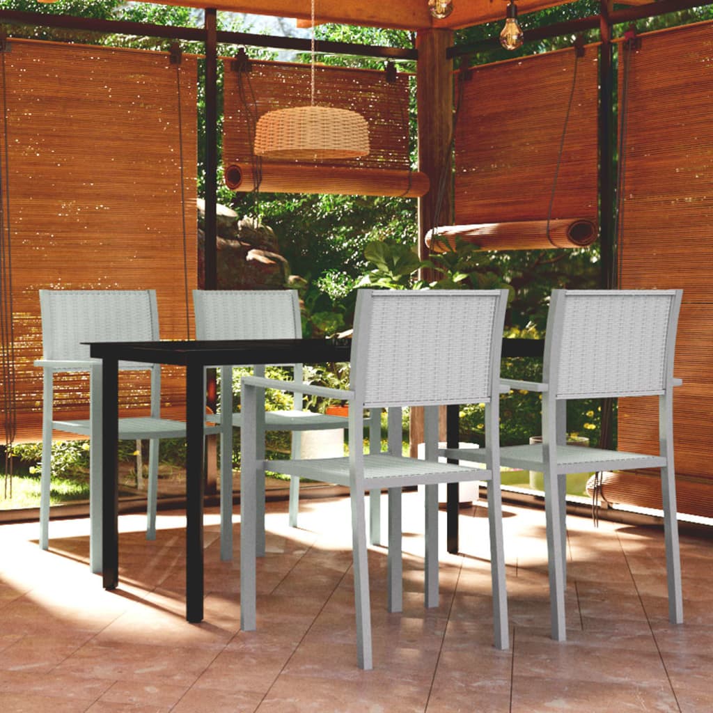 5 Piece Garden Dining Set White - The Home Maker
