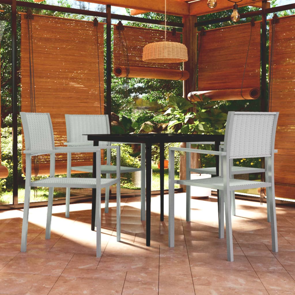 5 Piece Garden Dining Set White - Merlin Deals