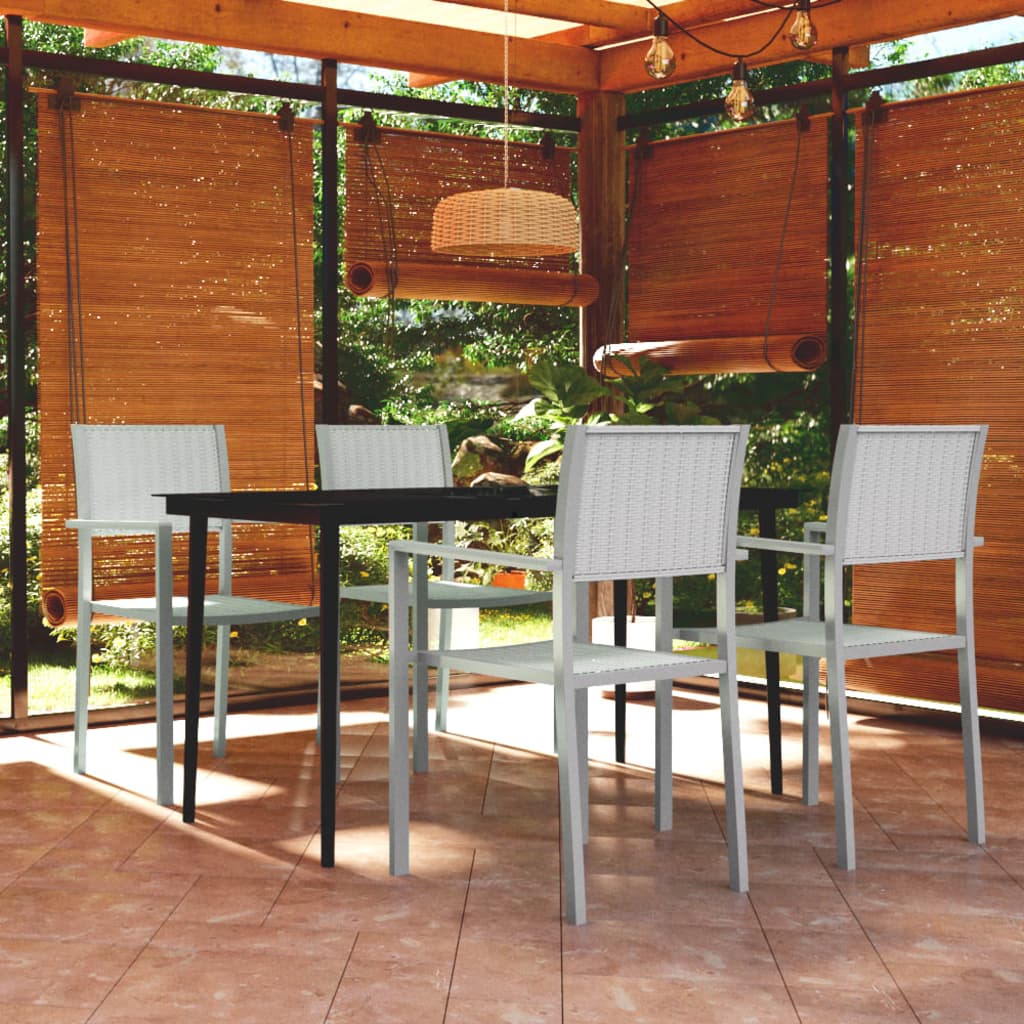 5 Piece Garden Dining Set White - Brittle & Co