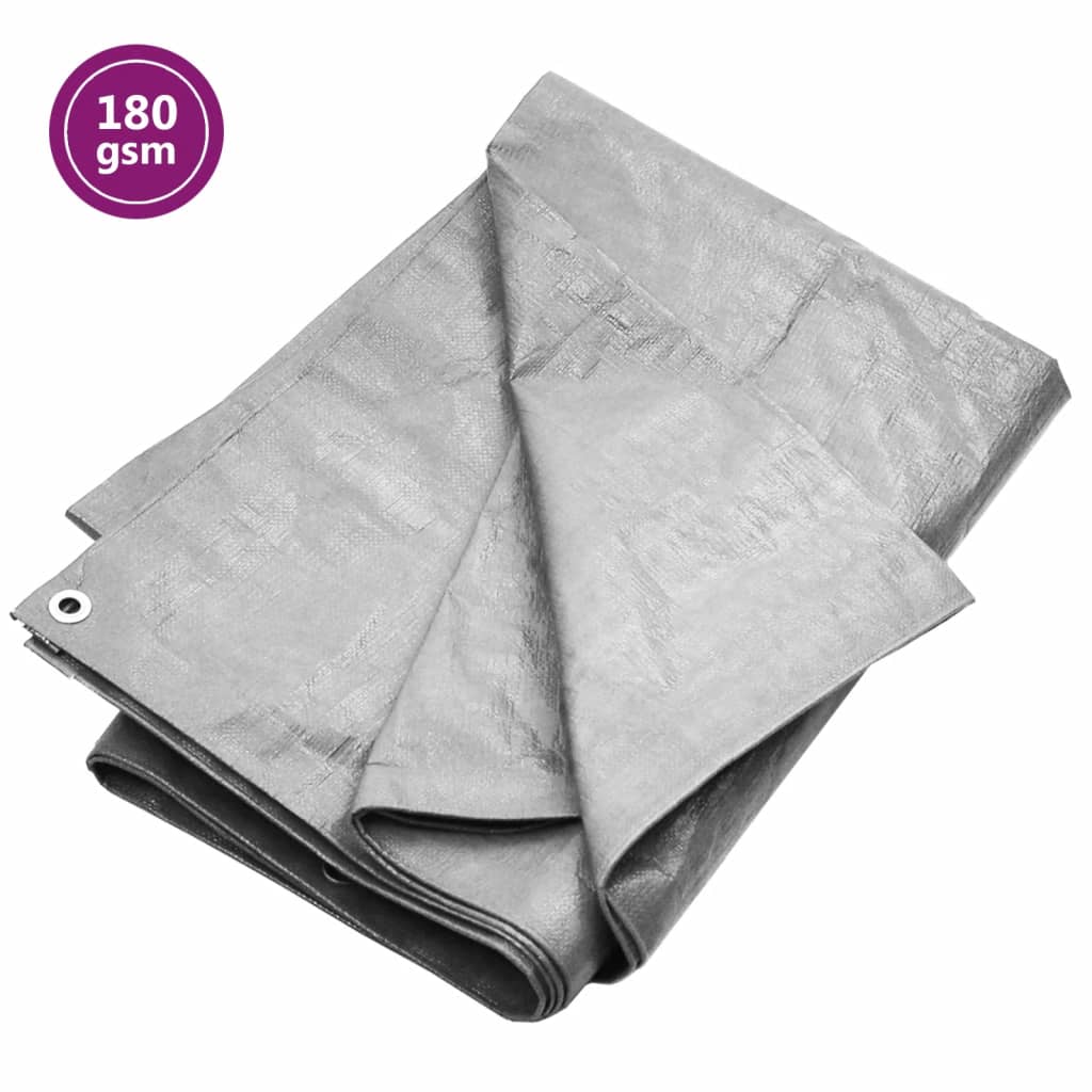 Tarpaulin 180 g/m2 3x4 m Grey HDPE - Decor Base