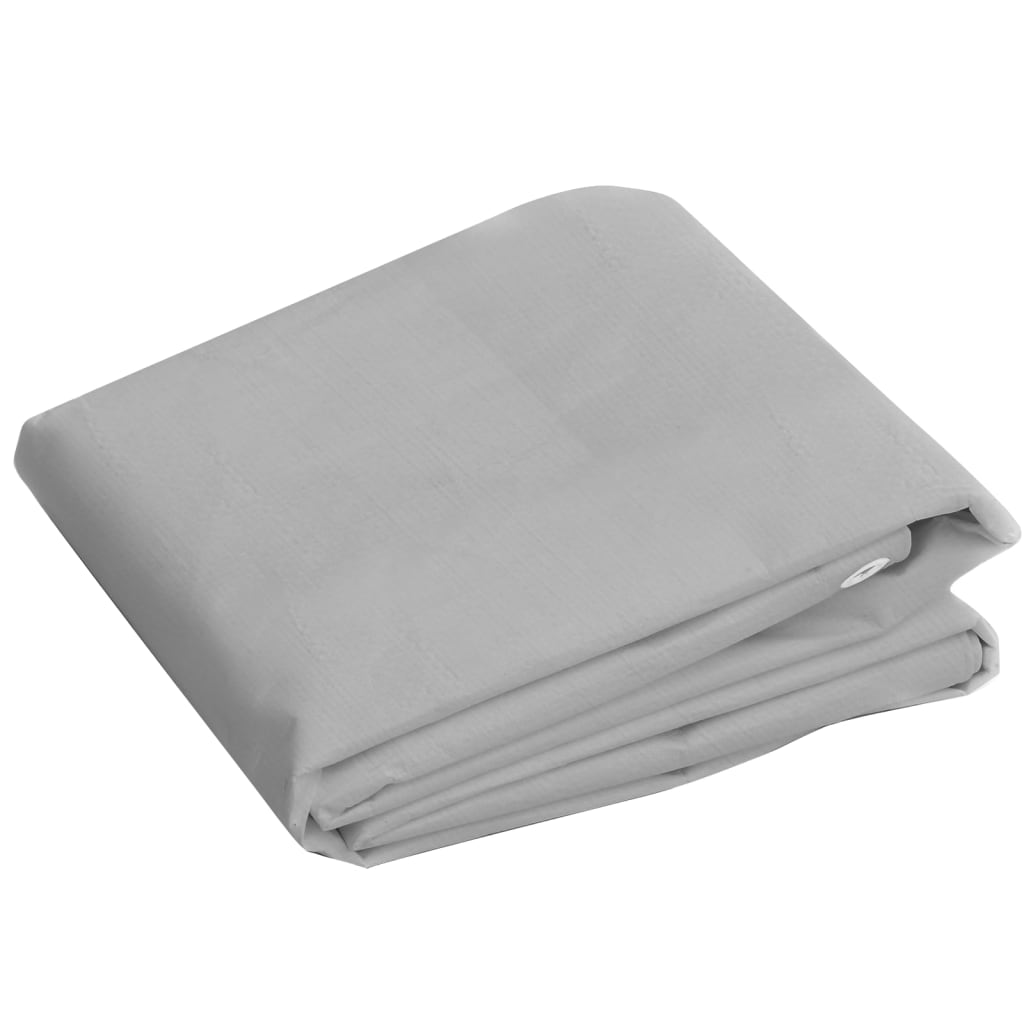 Tarpaulin 260 g/m² 8x8 m Grey HDPE - R and M Furniture