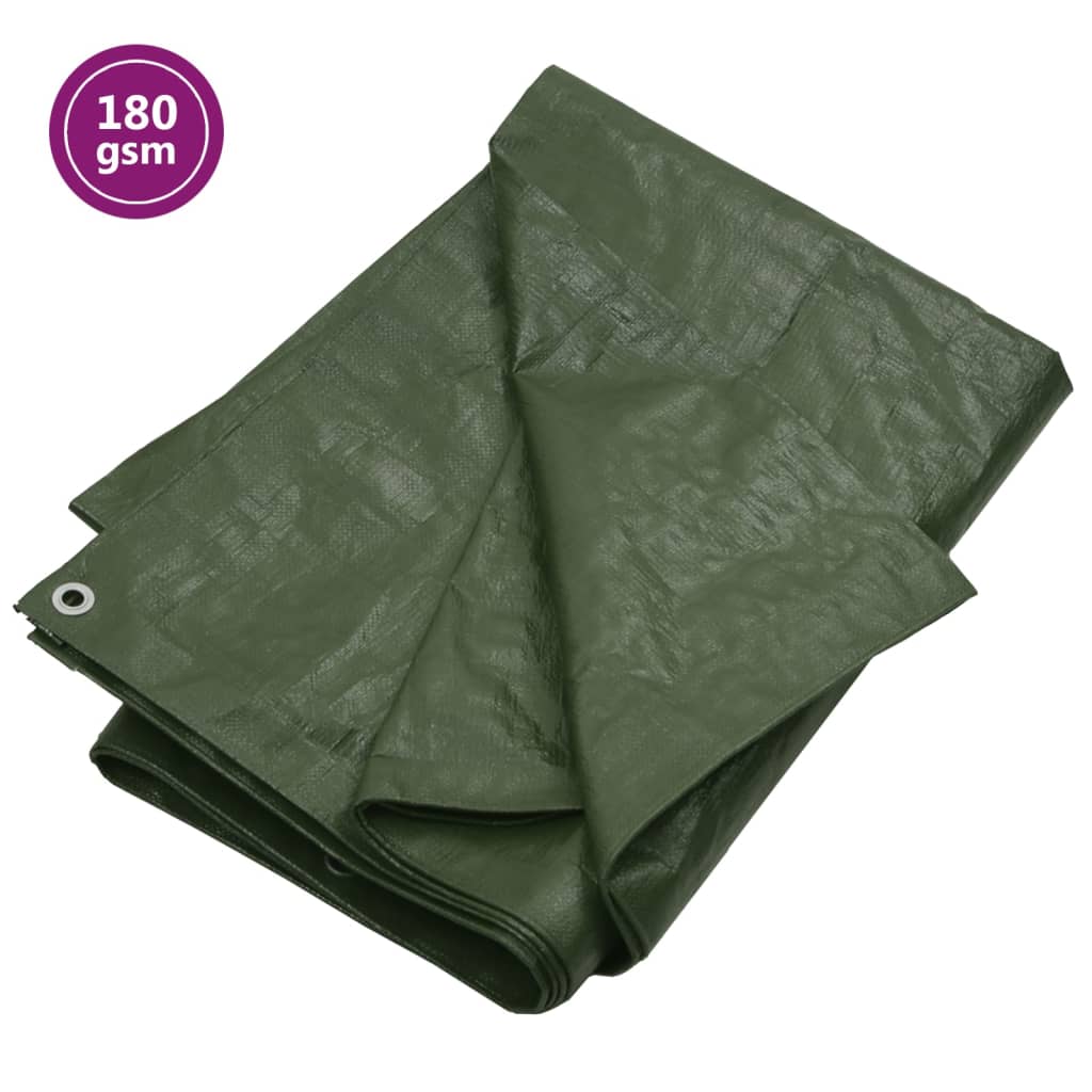Tarpaulin 180 g/m2 6x6 m Green HDPE - Decor Base