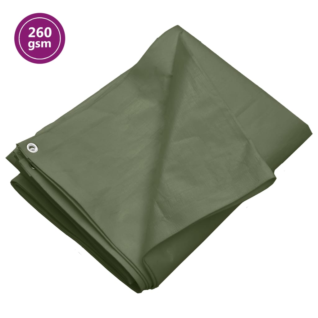 Tarpaulin 260 g/m2 6x12 m Green HDPE - Discount Dealers