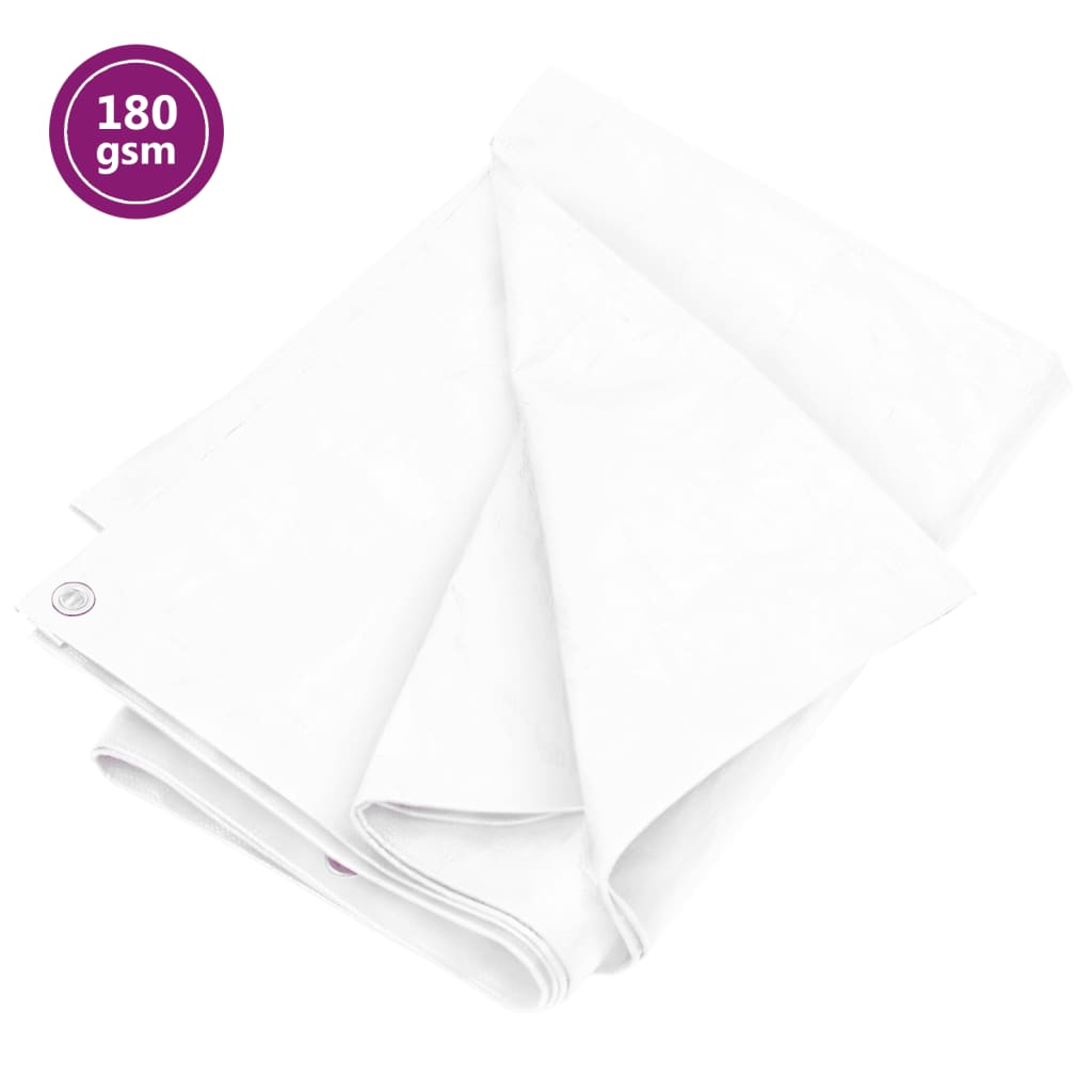 Tarpaulin 180 g/m2 3x4 m White HDPE - Unbeatable Bargains