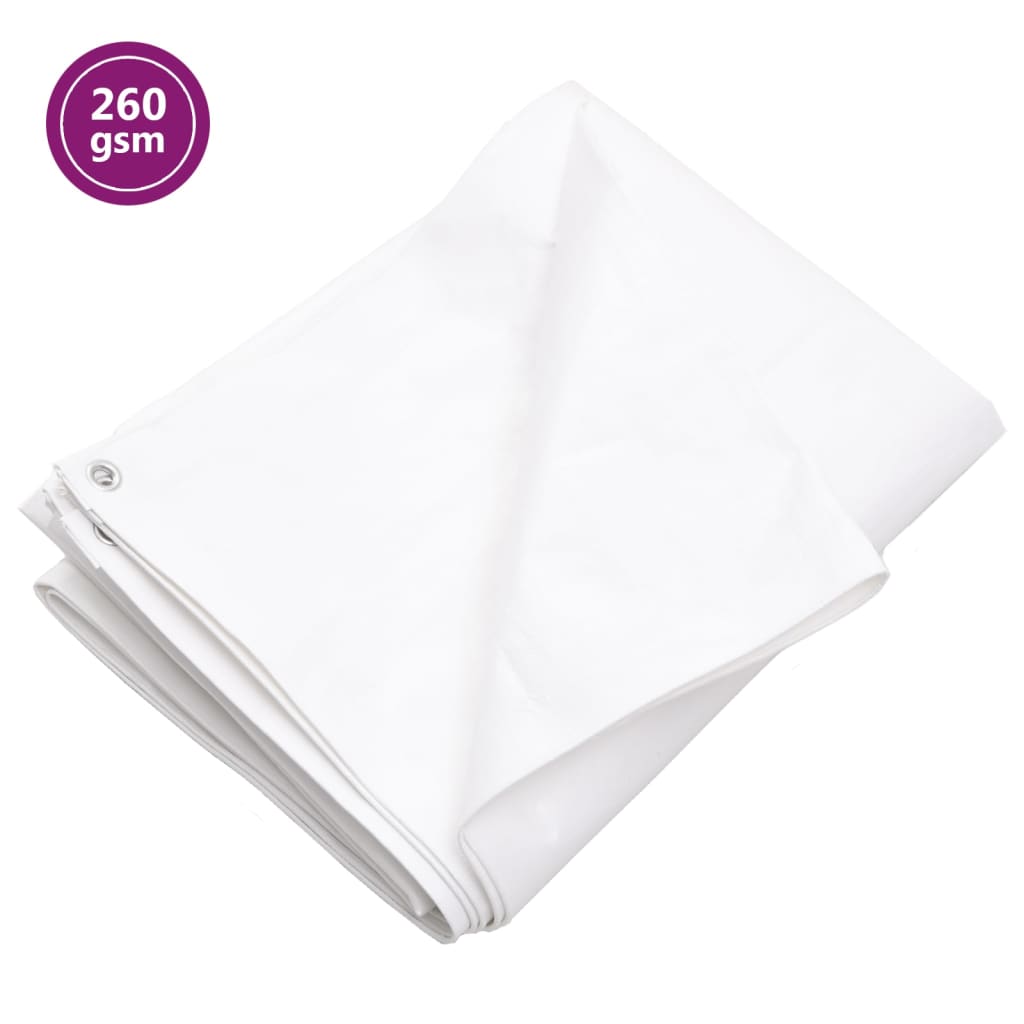 Tarpaulin 260 g/m2 2x3 m White HDPE - Unbeatable Bargains