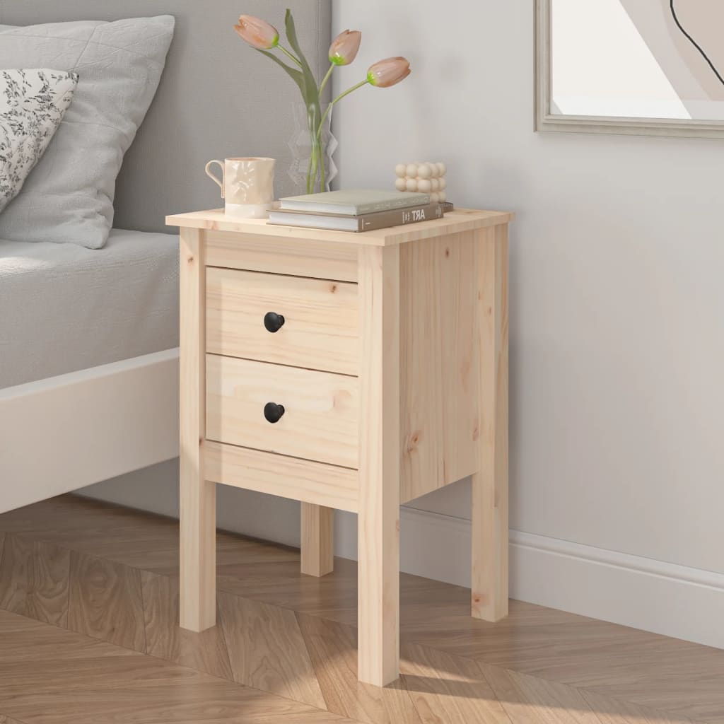 Bedside Table - NORMAN Zac Nightstand Natural 40cm - Style and Chic