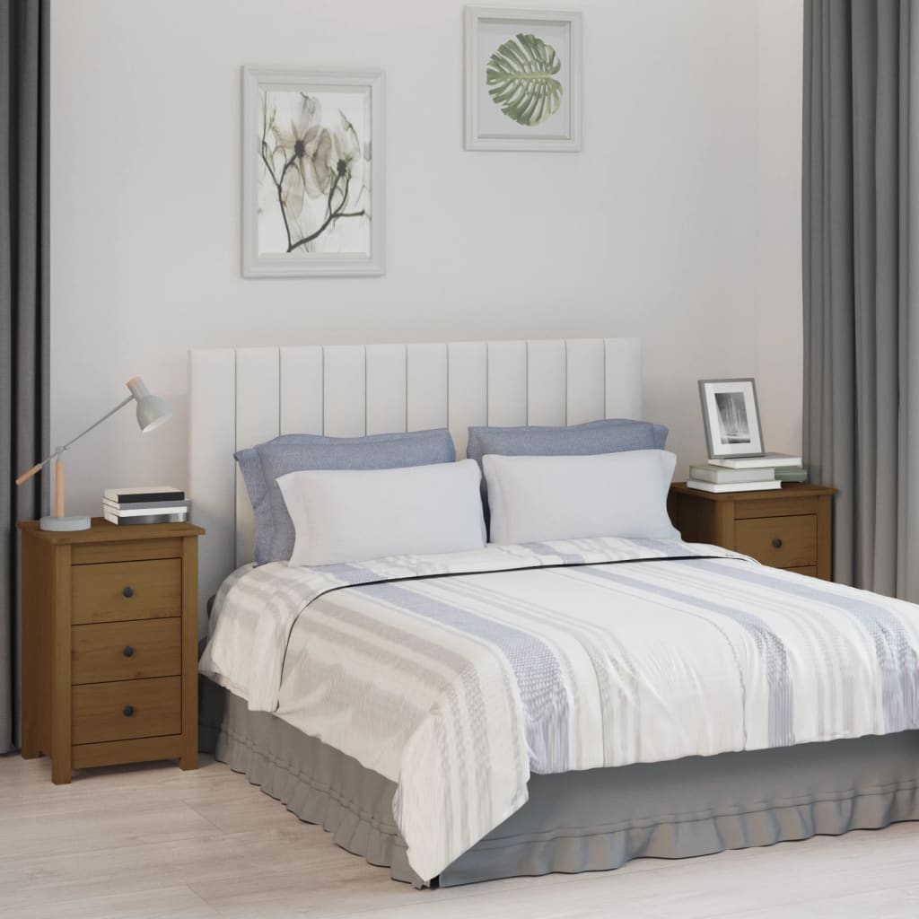 Bedside Table - NORMAN 2 Piece Nightstand Honey Brown 40cm - R and M Furniture