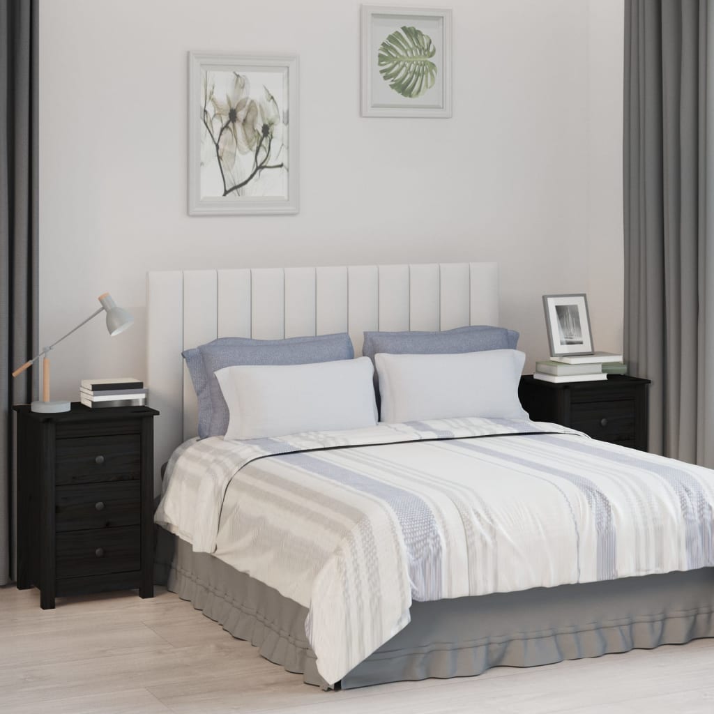 Bedside Table - NORMAN Ada 2 Piece Nightstand Black 40cm - Unbeatable Bargains