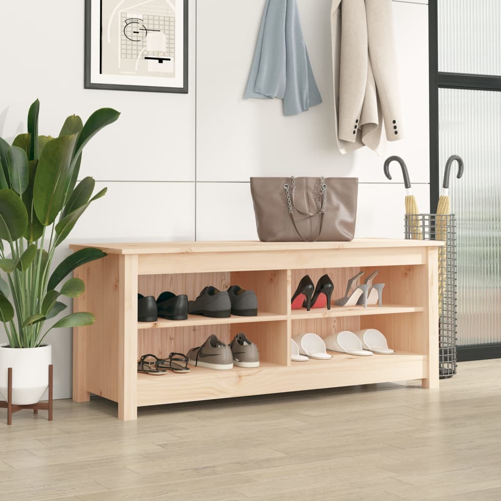 Shoe Bench 110x38x45.5 cm Solid Wood Pine - Sid & Sam