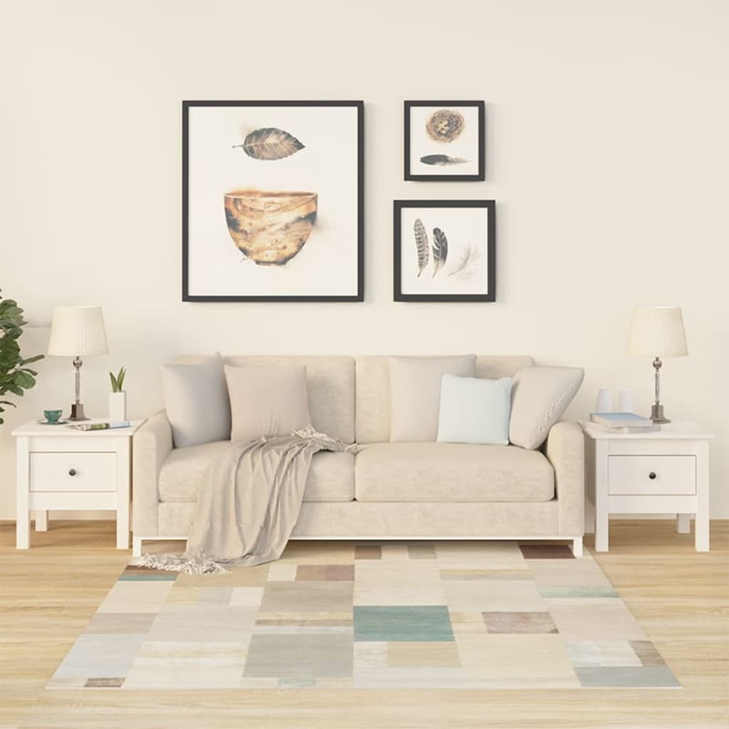 Side Tables 2 pcs White 40x40x39 cm Solid Wood Pine - Design Hut