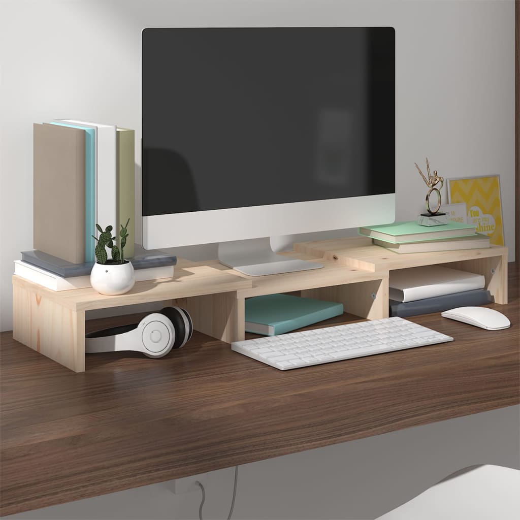 Monitor Stand 60x24x10.5 cm Solid Wood Pine - Tyrell & Tyrell