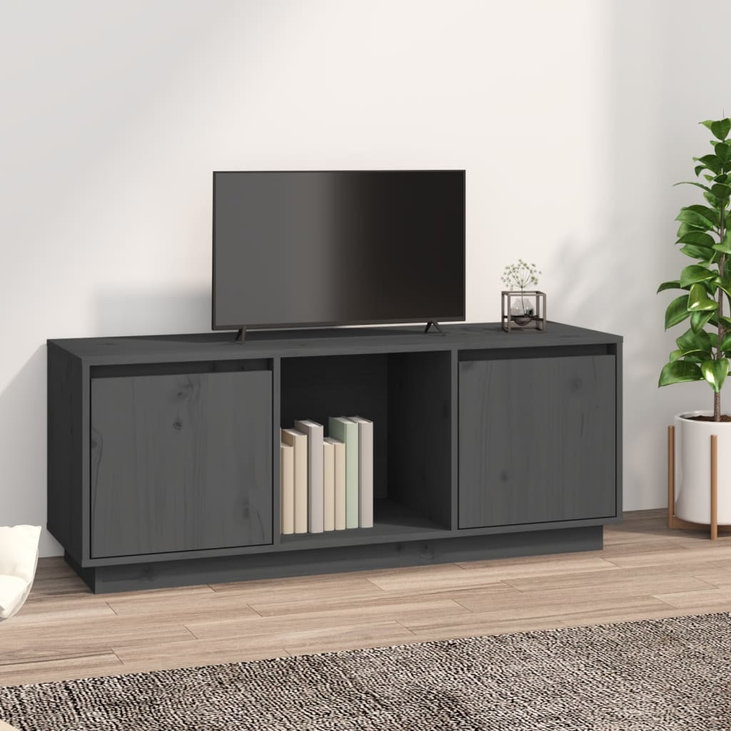 TV Cabinet Grey 110.5x35x44 cm Solid Wood Pine - Discount Dealers
