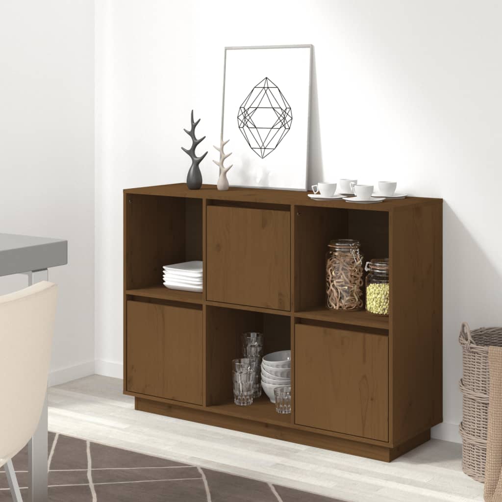 Sideboard Honey Brown 110.5x35x80 cm Solid Wood Pine - Discount Dealers