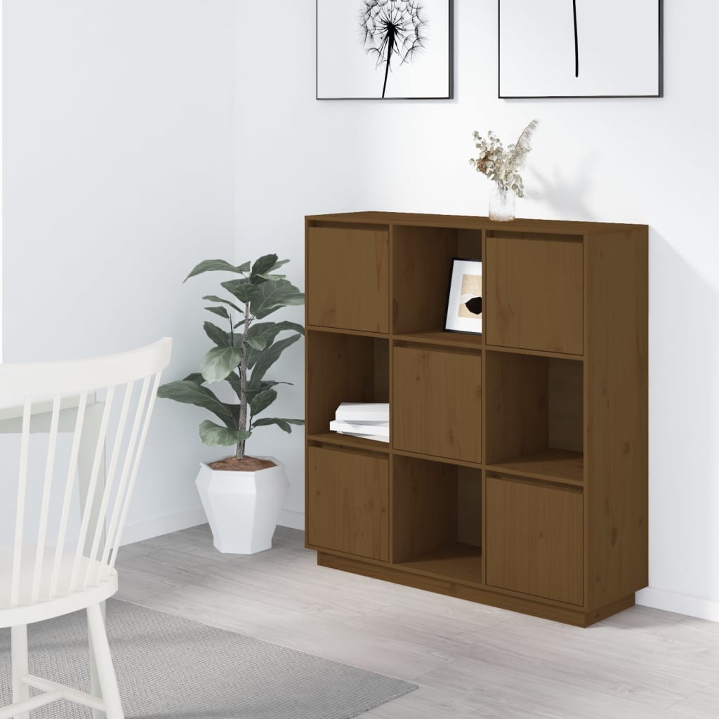 Highboard Honey Brown 110.5x35x117 cm Solid Wood Pine - Sid & Sam