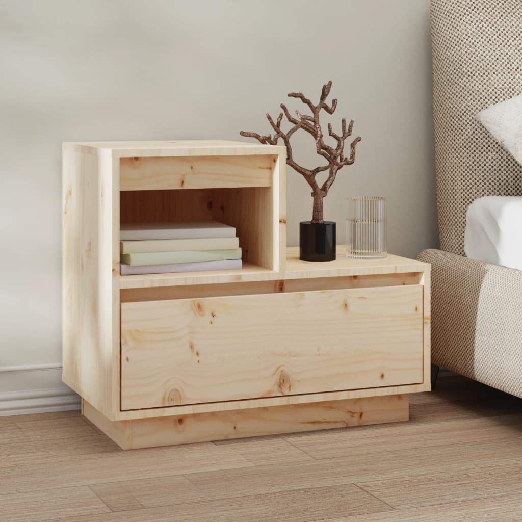 Bedside Table - AUBURN Nightstand Natural 60cm - Style and Chic