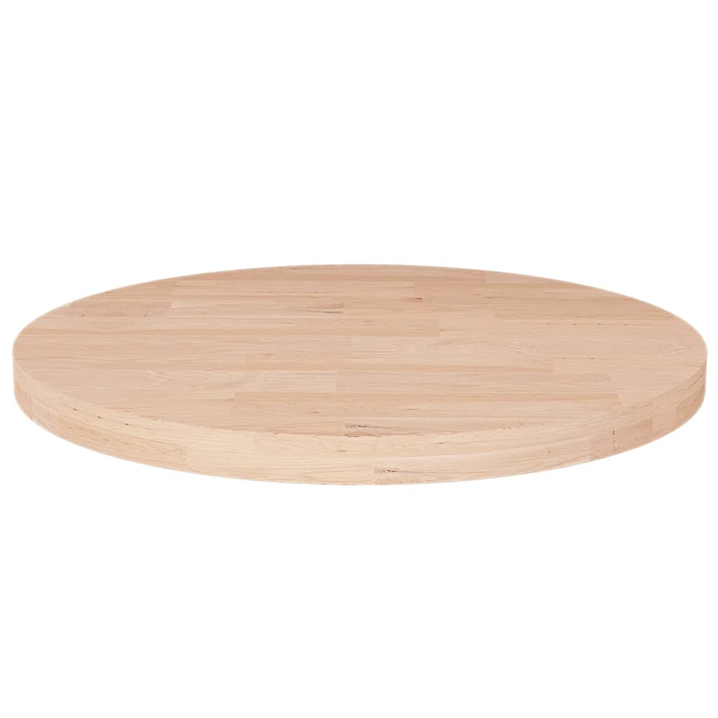 Round Table Top Ã ̃40x2,5 cm Untreated Solid Wood Oak - Unbeatable Bargains