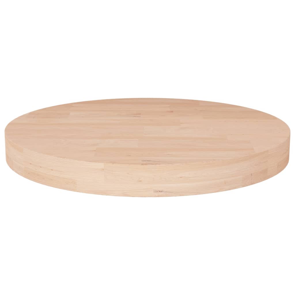 Round Table Top 30x4cm Untreated Solid Wood Oak - Style and Chic