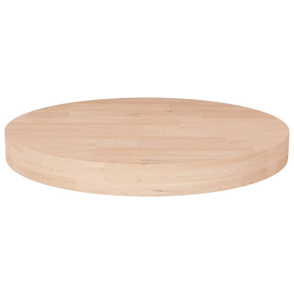 Round Table Top 40x4cm Untreated Solid Wood Oak - Merkel Designers