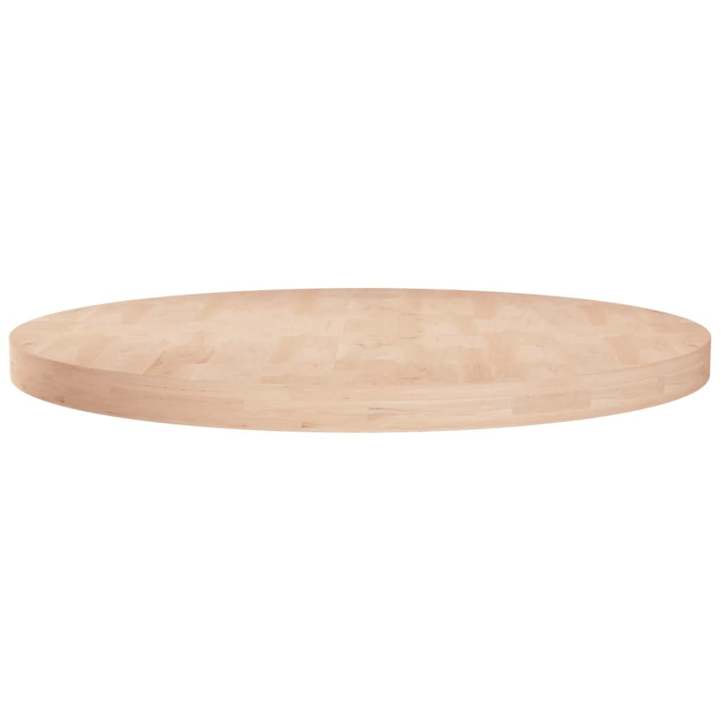 Round Table Top Ã ̃60x4 cm Untreated Solid Wood Oak - Millennium Furniture