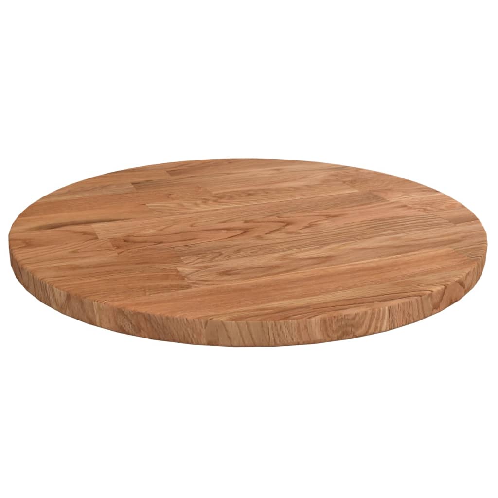 Round Table Top Light Brown Ø30x1.5 cm Treated Solid Wood Oak - Sid & Sam