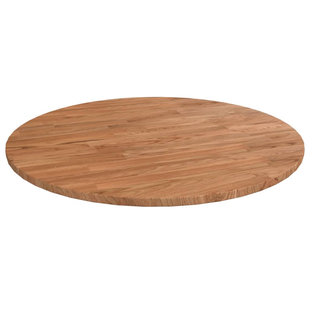Round Table Top Light Brown Ã ̃60x1.5 cm Treated Solid Wood Oak - The Home Maker