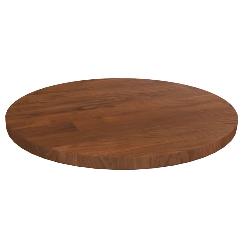 Round Table Top Dark Brown Ã ̃30x1.5 cm Treated Solid Wood Oak - R and M Furniture