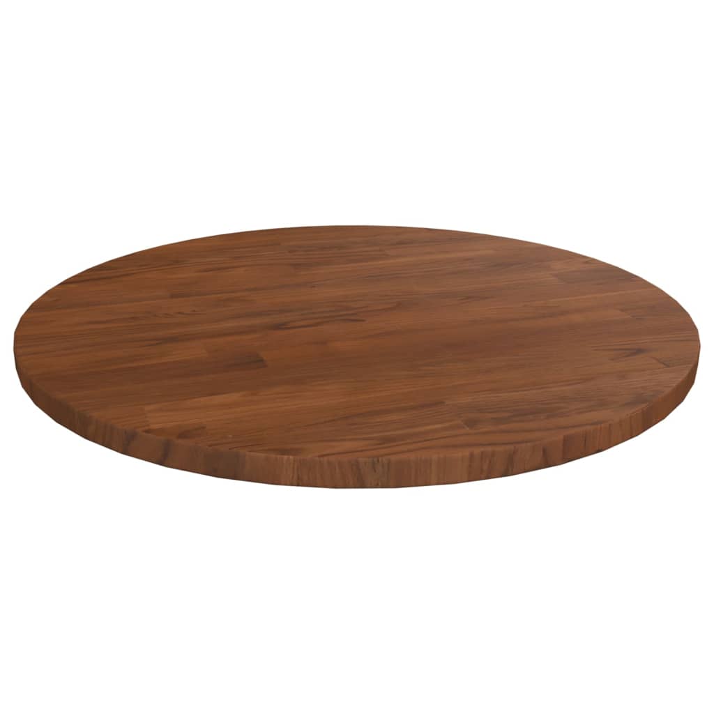 Round Table Top Dark Brown Ø40x1.5 cm Treated Solid Wood Oak - Sid & Sam