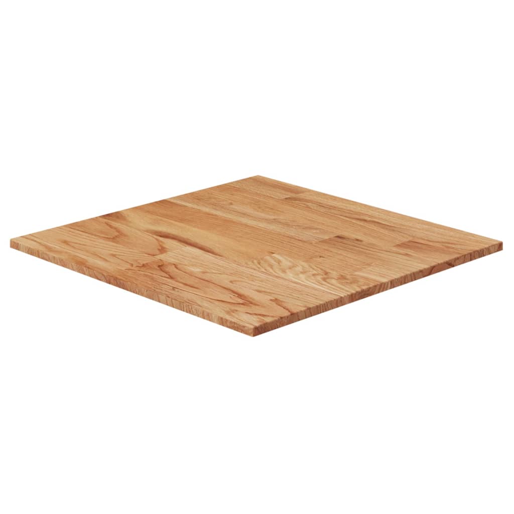 Square Table Top Light Brown 40x40x1.5cm Treated Solid Wood Oak - Merlin Deals