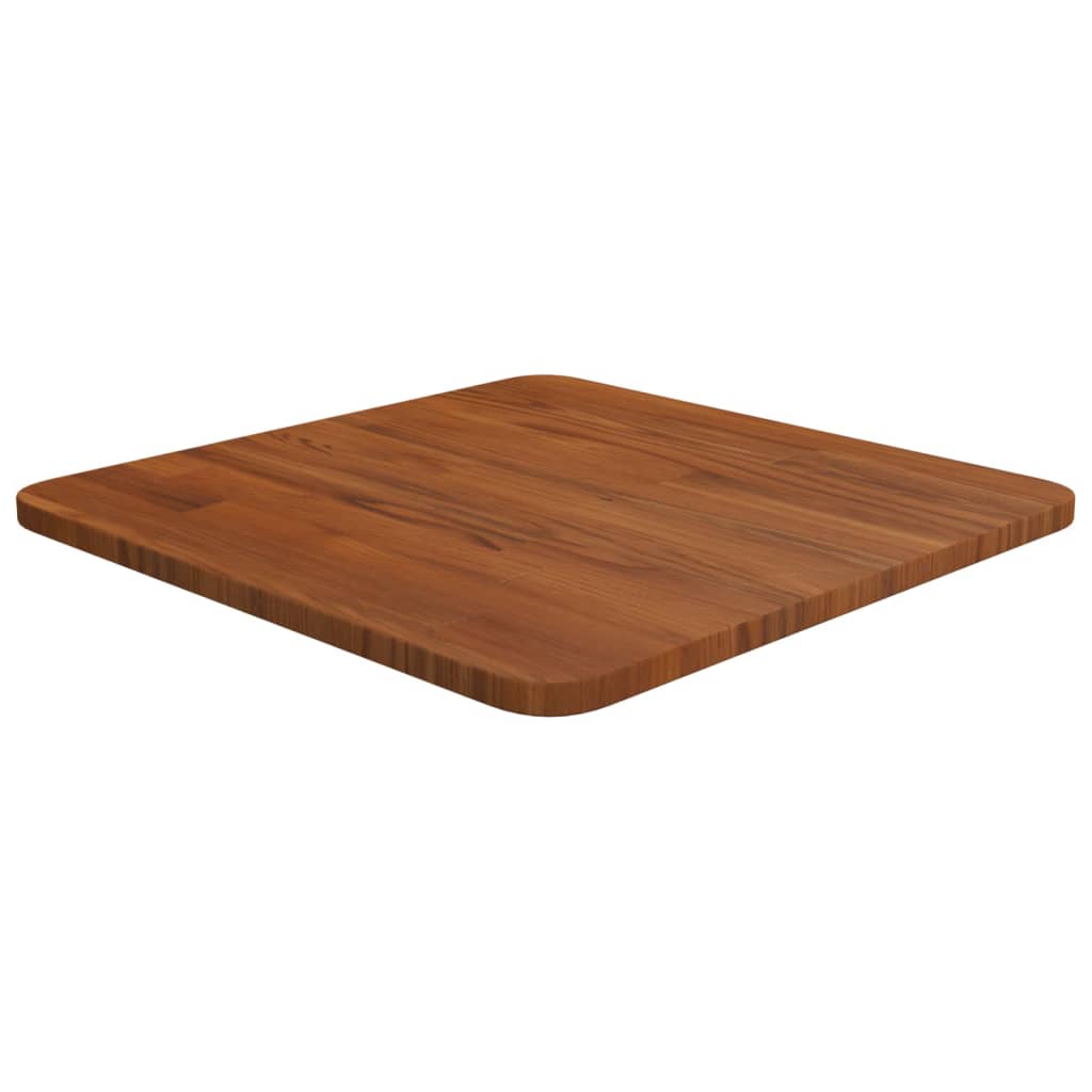 Square Table Top Dark Brown 40x40x1.5cm Treated Solid Wood Oak - Merkel Designers
