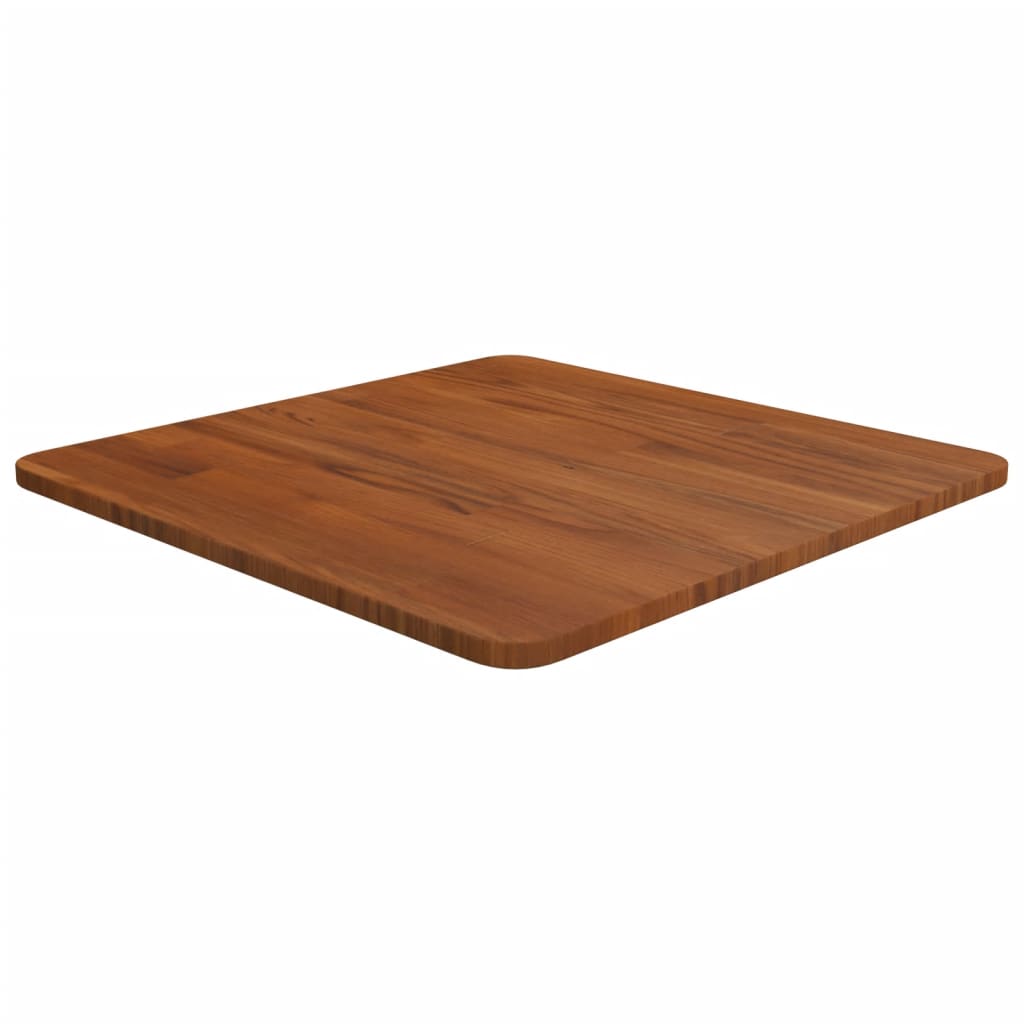 Square Table Top Dark Brown 50x50x1.5cm Treated Solid Wood Oak - Brittle & Co