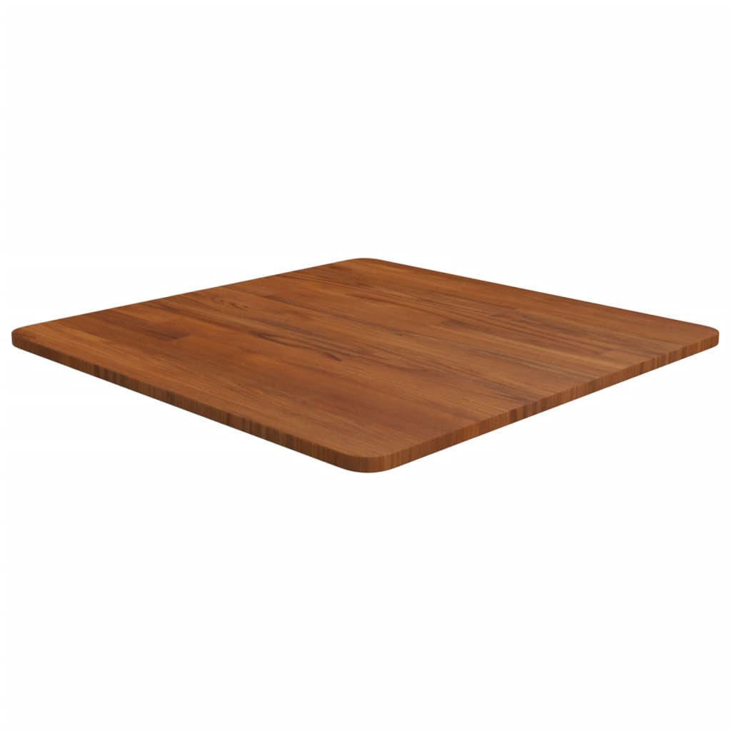 Square Table Top Dark Brown 60x60x1.5cm Treated Solid Wood Oak - Merkel Designers