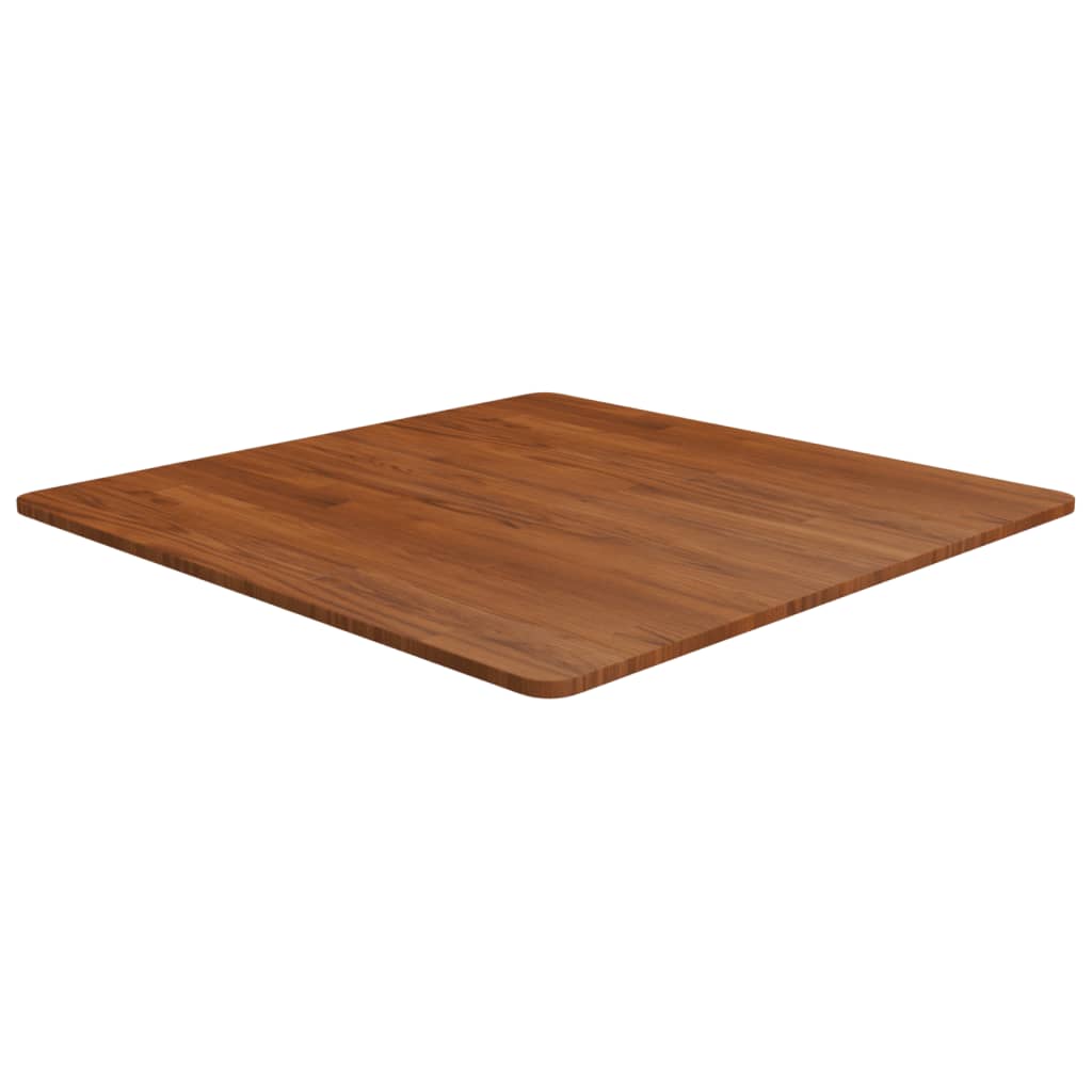 Square Table Top Dark Brown 80x80x1.5cm Treated Solid Wood Oak - Direct Imports