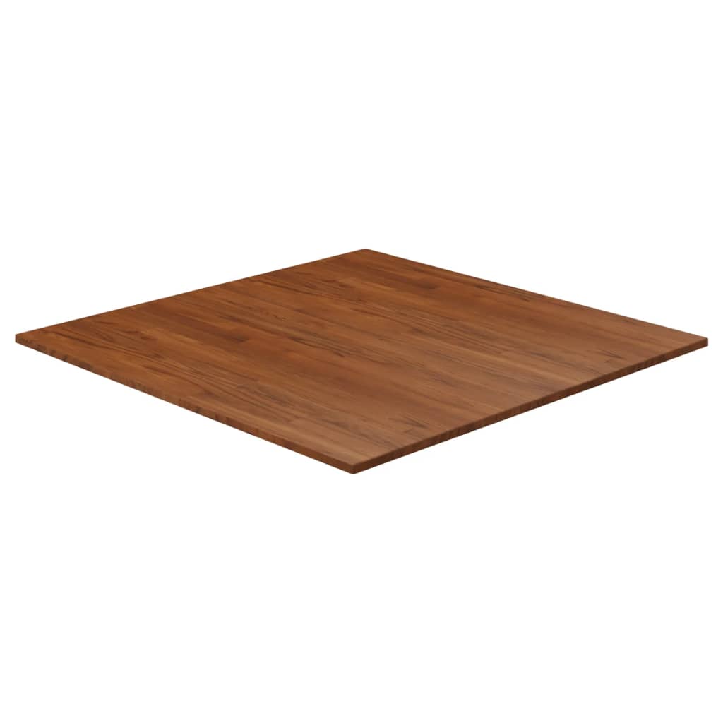 Square Table Top Dark Brown 90x90x1.5cm Treated Solid Wood Oak - Style and Chic