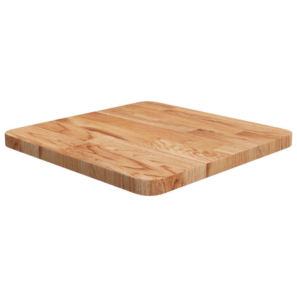 Square Table Top Light Brown 40x40x2.5cm Treated Solid Wood Oak - Merkel Designers